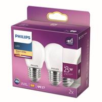 Philips LED kogel lamp mat niet dimbaar (2-pack) - E27 P45 2,2W 250lm…