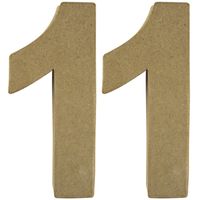 Leeftijd 11 jaar Papier mache 3D hobby knutsel cijfers setje van 15 x 9 x 3 cm