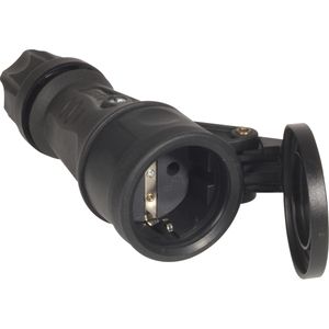Contrastekker rubber zwart 230V