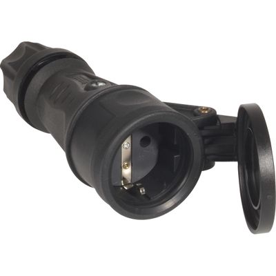 Contrastekker rubber zwart 230V