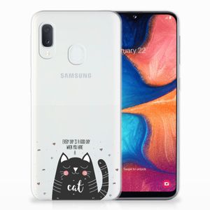 Samsung Galaxy A20e Telefoonhoesje met Naam Cat Good Day