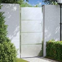 Tuinpoort met slot Zilver 96 x 180 cm Roestvrij staal
