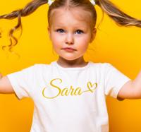 Naam met een hart in kalligrafie T-shirt