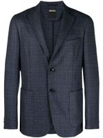 Zegna blazer en laine à simple boutonnage - Bleu - thumbnail