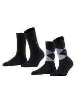Burlington - 2p Socks - Everyday Mix - zwart, Maat:36-41