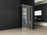 Wiesbaden inloopdouche met RVS profiel 90x200 cm - 10mm NANO glas