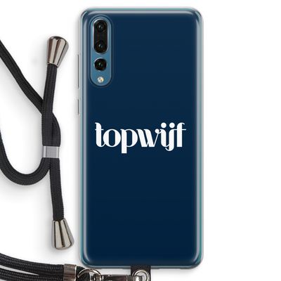 Topwijf Navy: Huawei P20 Pro Transparant Hoesje met koord