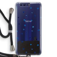 Blauwe stippen: Honor 9 Transparant Hoesje met koord
