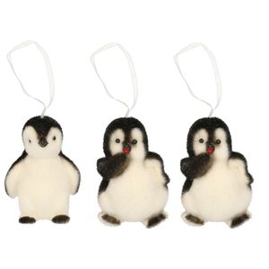 3x Kersthangers figuurtjes pinguin 9 cm