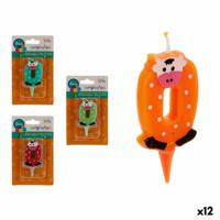 Kaars Verjaardag dieren Cijfer 0 (12 Stuks)