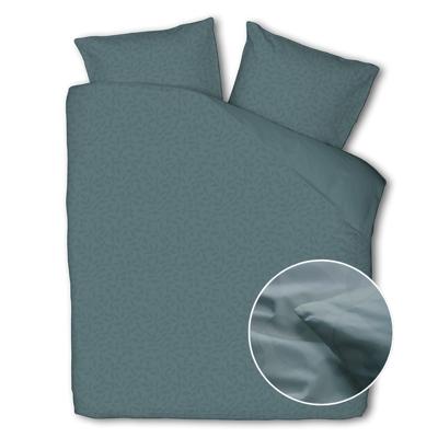 Dekbedovertrek Embossed Leafs - Lits-Jumeaux (240x220 cm) - Groen Microvezel - Dessin: Bloemen, Natuur - Luna Bedding - Dekbed-Discounter.nl