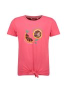 Tygo & Vito Meisjes t-shirt met knoop - Deep roze - thumbnail