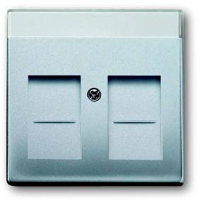 Busch-Jaeger 2CKA001710A3676 Modulaire jack insert Afdekking Witaluminium (RAL 9006), Aluminium 1 stuk(s)