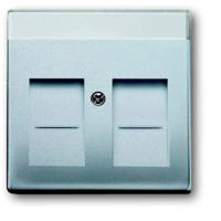 Busch-Jaeger 2CKA001710A3676 Modulaire jack insert Afdekking Witaluminium (RAL 9006), Aluminium 1 stuk(s)