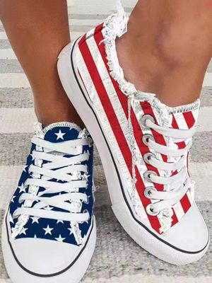 Amerikaans Onafhankelijkheid Dag Vlag Herdenkings Canvas Schoenen
