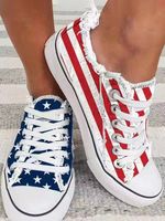 Amerikaans Onafhankelijkheid Dag Vlag Herdenkings Canvas Schoenen - thumbnail