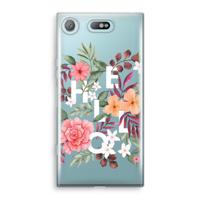 Hello in flowers: Sony Xperia XZ1 Compact Transparant Hoesje