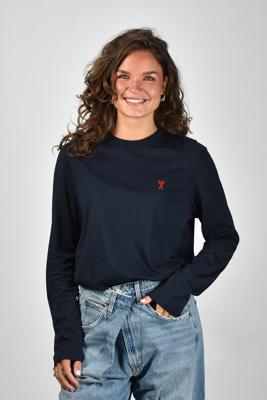 Ami Paris t-shirt ADC Ts Ml Rouge BFUTS235.724 bleu nuit