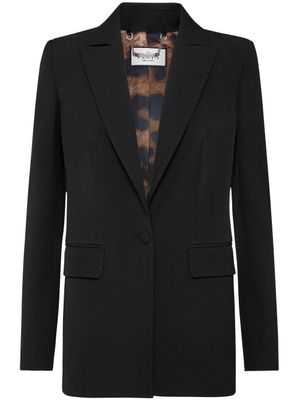 Philipp Plein blazer Cady Boxy à simple boutonnage - Noir