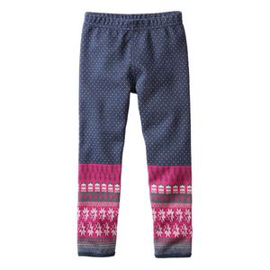 Gebreide legging van bio-katoen, fuchsia-marine Maat: 98/104