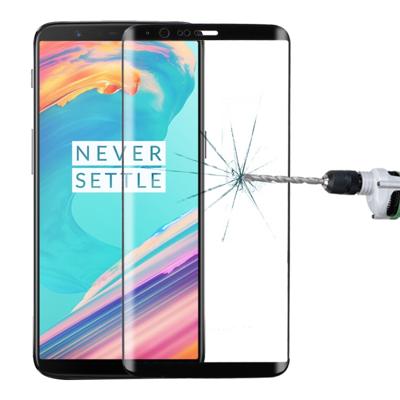 OnePlus 5T 3D gebogen rand 9H hardheid HD getemperd glas scherm Protector(Black)