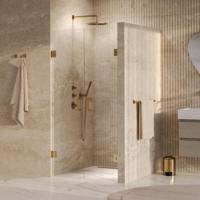 Brauer Void - Pendeldeuren - Helder Glas - 90 x 200 cm - incl. Glascoating - PVD Goud Geborsteld