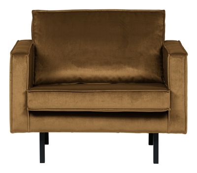 WOOOD Fauteuil 'Rodeo' Velvet, kleur Honing (geel)