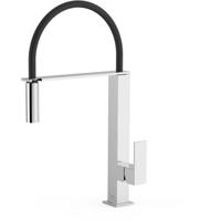 Keukenkraan Tres Cuadro | Opbouw | 360° Draaibaar | Uitrekbare sproeier | Mengkraan | 1-hendel | Vierkant | Chroom