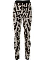 Balmain legging à motif monogrammé - Noir