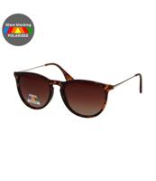 Spectrum polarized zonnebril rond tortoise goud bruin dames