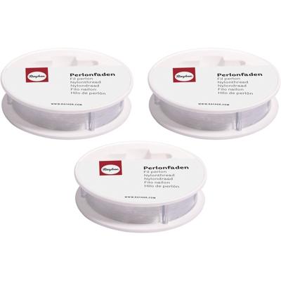 Nylon draad - 3x - wit - 0,7 mm - 25 m - hobby draad - sieraden maken - knutselen