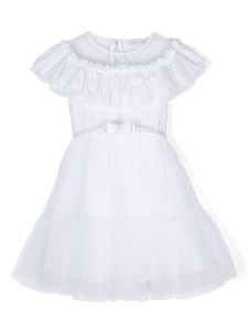 Monnalisa robe en tulle à volants - Blanc