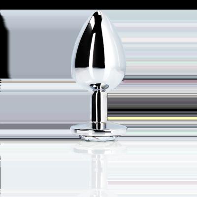 Ouch! by Shots Ronde Edelsteen Anale Plug - Klein - Zilver/Diamant