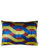 Les-Ottomans coussin en velours à imprimé géométrique - Multicolore - thumbnail