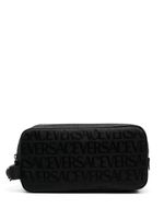 Versace trousse de toilette à logo imprimé - Noir