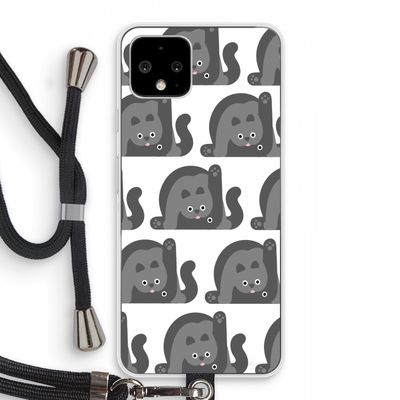 Cats: Pixel 4 Transparant Hoesje met koord