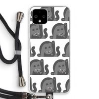 Cats: Pixel 4 Transparant Hoesje met koord