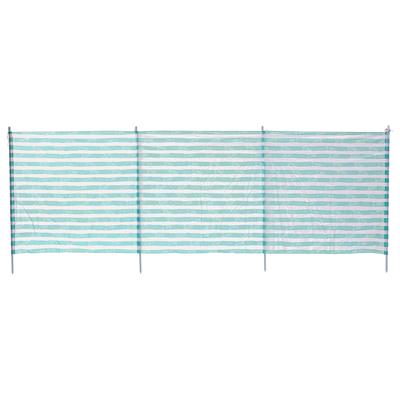 Neka Strand/camping windscherm - gestreept - wit/blauw - 300 x 120 cm
