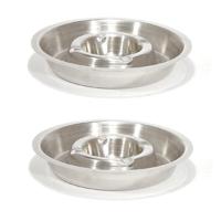 RVS asbak rond 16 cm - 2x - Hotelasbak - Horeca/terras/tafel asbakken