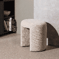 WOOOD Krukje 'Charlie' Chenille, kleur Naturel