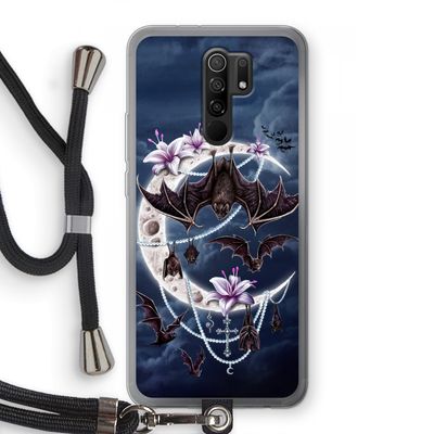 Vleermuizen Maan: Xiaomi Redmi 9 Transparant Hoesje met koord