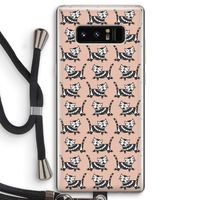 Zwarte poes: Samsung Galaxy Note 8 Transparant Hoesje met koord