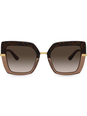 Dolce & Gabbana Eyewear lunettes de soleil Half Print à monture oversize - Vert