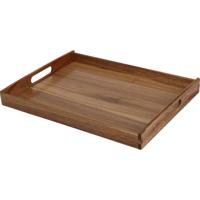 Excellent Houseware dienblad van bamboe hout - 40 x 30 x 5 cm - bruin - Hoge opstaande rand