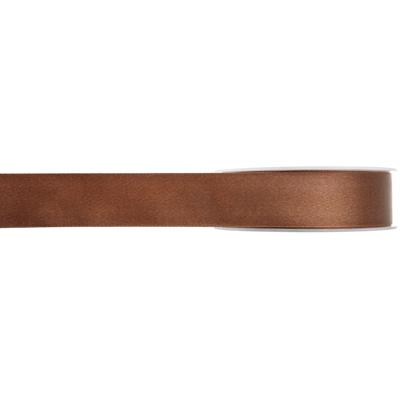 Hobby/decoratie satijnen lint - bruin - 1 cm x 25 meter - cadeauverpakking - polyester