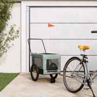 Hondenfietstrailer oxford stof en ijzer grijs en zwart - thumbnail
