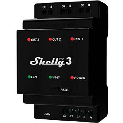 Shelly Shelly Pro 3 DIN-railrelais WiFi, Bluetooth