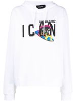 DSQUARED2 hoodie à logo imprimé - Blanc