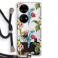 Kleurrijke papegaaien: Huawei P50 Pro Transparant Hoesje met koord