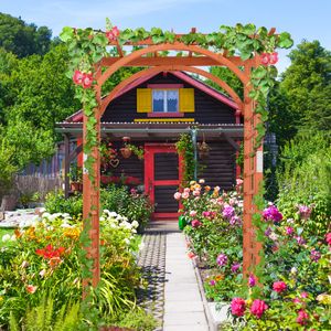 Rozenboog van Hout Tuinboog voor Klimplanten Houten Tuinboog voor Buiten Elegante Trouwboog voor Ceremonies & Trouwfoto's